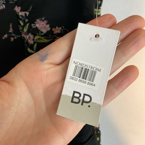 BP. Nordstrom Rack Floral Short Skirt Small Black Ruched Ruffles NWT - Picture 4 of 7